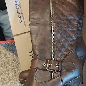 BOSTON Western Boulevard Knee High Stiletto Brown Boots